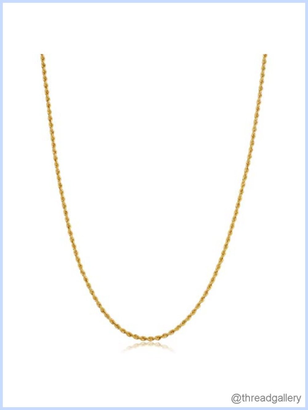 10k Yellow Gold Rope Chain Necklace 18" Unisex Fine Jewelry Gift